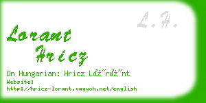 lorant hricz business card